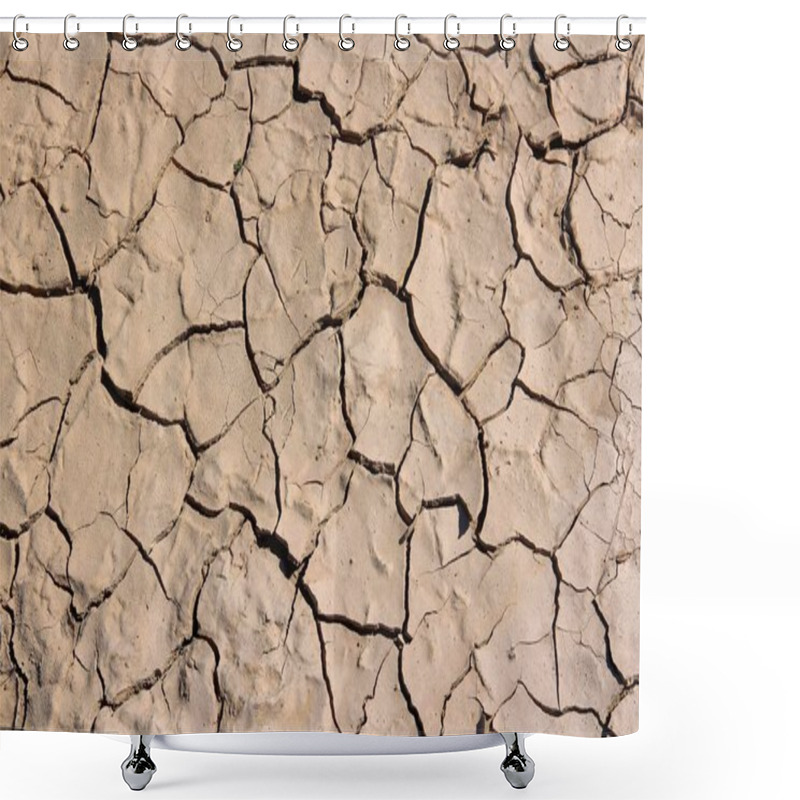 Personality  Dried Mud Surface - Desert Background. Death Valley, California. Shower Curtains