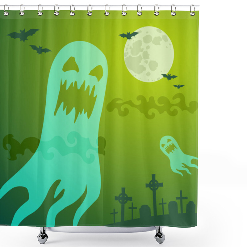 Personality  Ghost In The Cemetery Shower Curtains