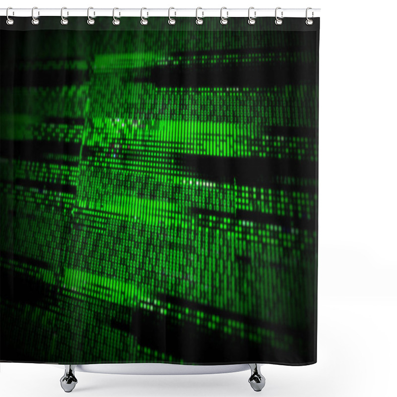 Personality  Corrupted Computer Data Loss Abstract Background Shower Curtains