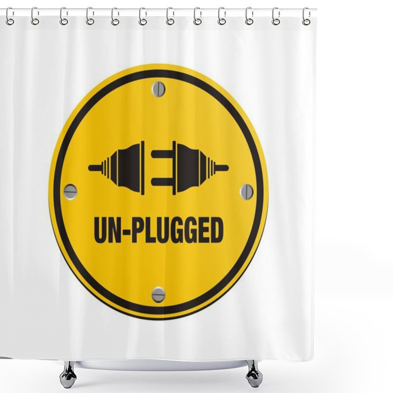 Personality  Unplug Circle Signs Shower Curtains