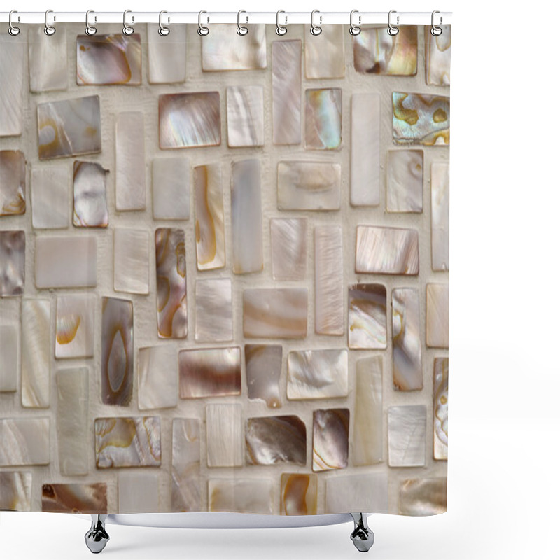 Personality  Mother Of Pearl Mosaic Tiles Shower Curtains