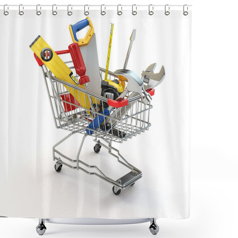 Personality  E-commerce. Tools And Shopping Cart. Shower Curtains