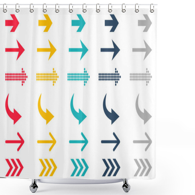 Personality  Colorful Arrow Arrow Vector Elements Collection Sign Symbol Icon Pictogram Graphic Illustration Shower Curtains