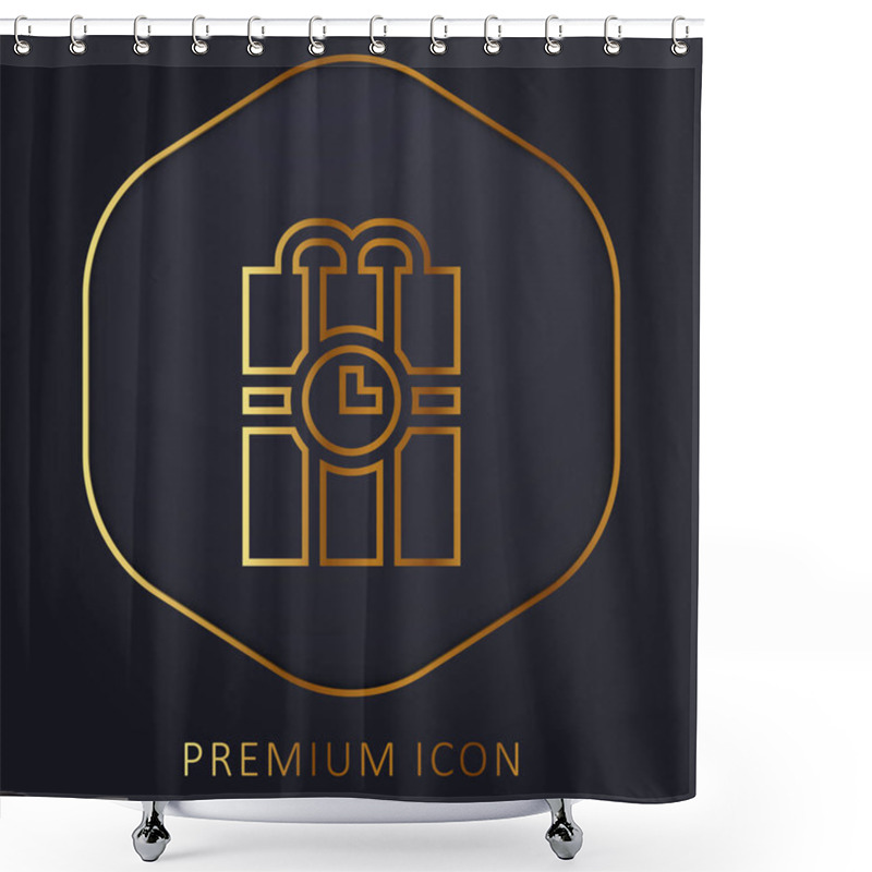 Personality  Bomb Golden Line Premium Logo Or Icon Shower Curtains