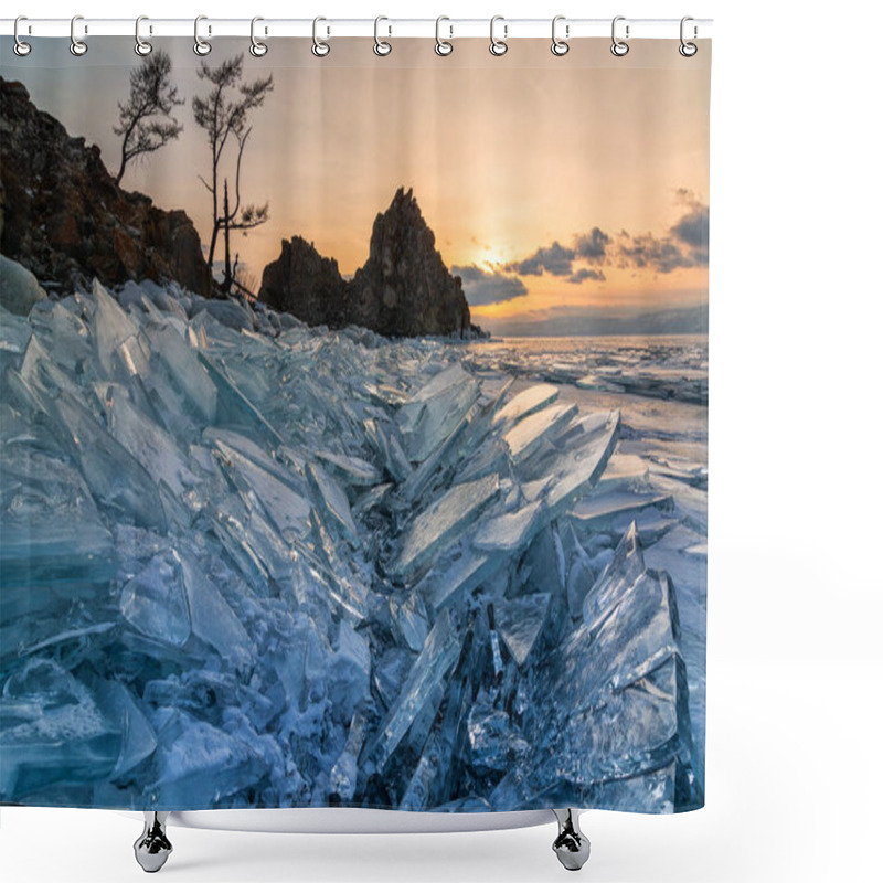 Personality  Ice Hummocks. Lake Baikal, Siberia, Russia Shower Curtains