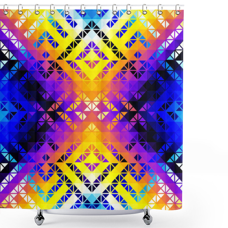 Personality  Seamless Pattern Of A Triangles.. Aztec Abstract Low Poly Geometric Ornament. Sport Fashion Textile. Vector Image. Shower Curtains