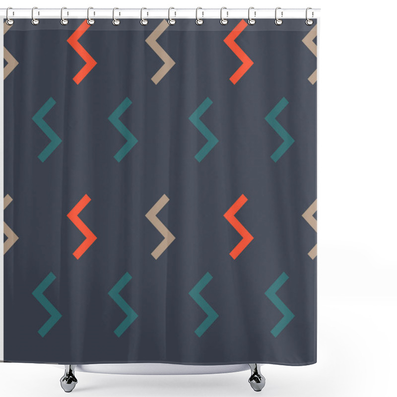 Personality  Geometric Zigzag Shapes Seamless Pattern Shower Curtains