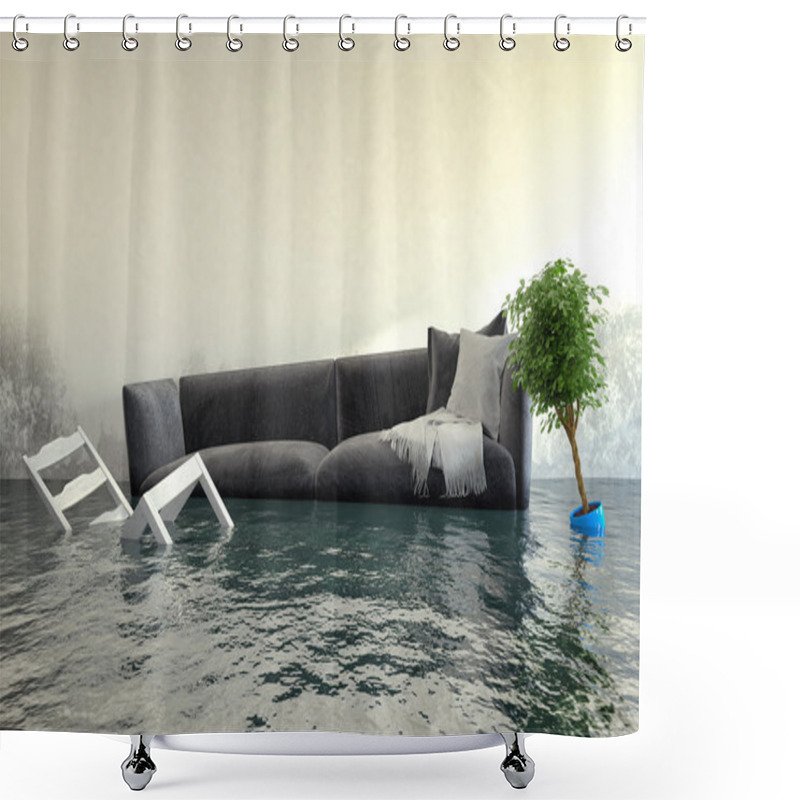 Personality  3d Render - Water Damager Shower Curtains