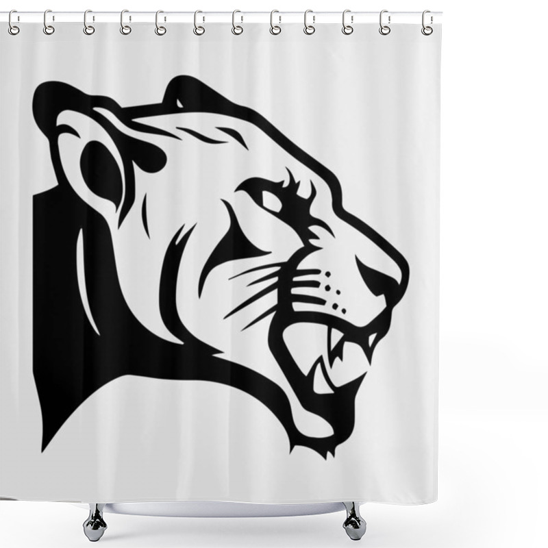 Personality  Animal Head - Panther - Vector Logo/icon Illustration Mascot Shower Curtains