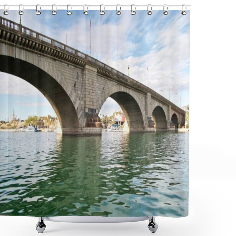 Personality  London Bridge In Lake Havasu City, Arizona. It Formerly Spanned The River Thames In London, England. It Was Then Purchased And Reconstructed In Arizona To Attract Tourism And Home Buyers.  Shower Curtains