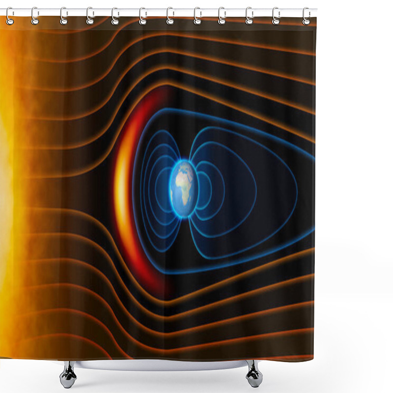 Personality  Earth's Magnetic Field, The Earth, The Solar Wind, The Flow Of Particles Shower Curtains