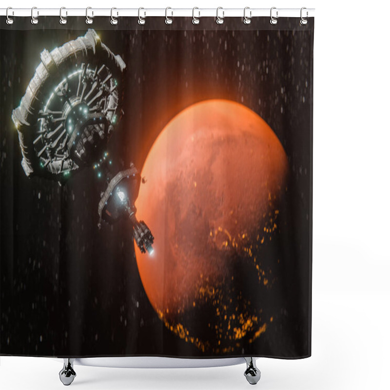 Personality  A 3D Rendering Of Planet Mars - A Low Latency, Broadband Internet System To Meet The Needs Of Consumers Across The Globe Shower Curtains