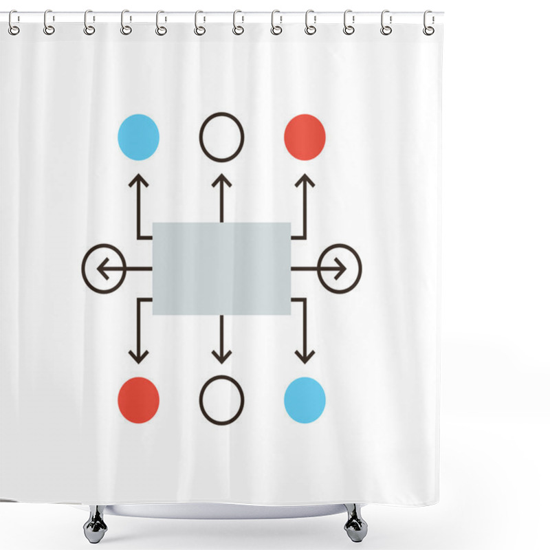 Personality  Organization Flowchart  Icon Concept Shower Curtains