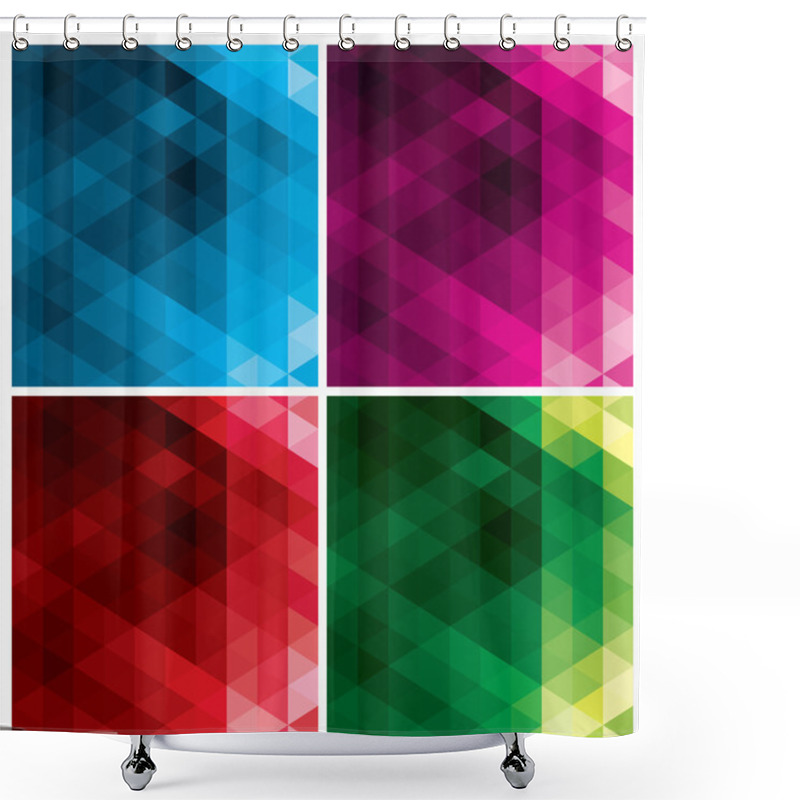 Personality  Abstract Triangle Backgrounds Shower Curtains