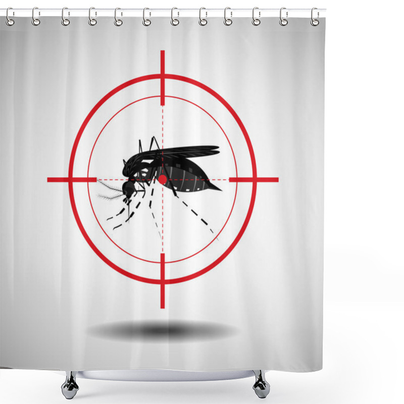 Personality  Kill Mosquito , Flat Icon Design,logo Shower Curtains