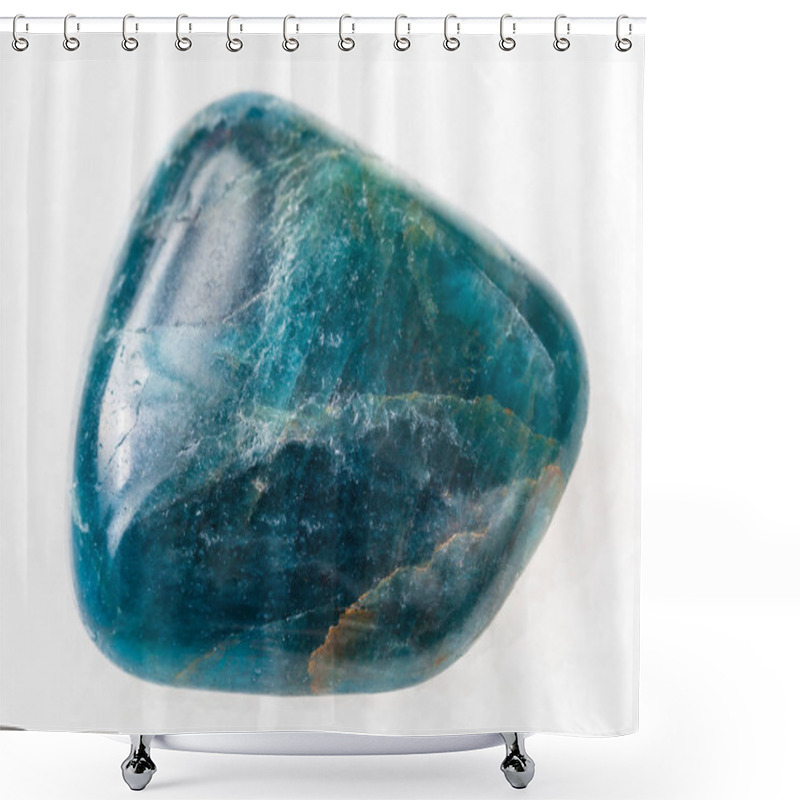 Personality  Polished Green Blue Apatite Gemstone On White Shower Curtains