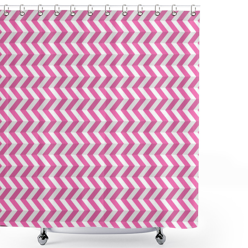 Personality  Seamless Abstract Pink Toothed Zig Zag Paper Background Shower Curtains