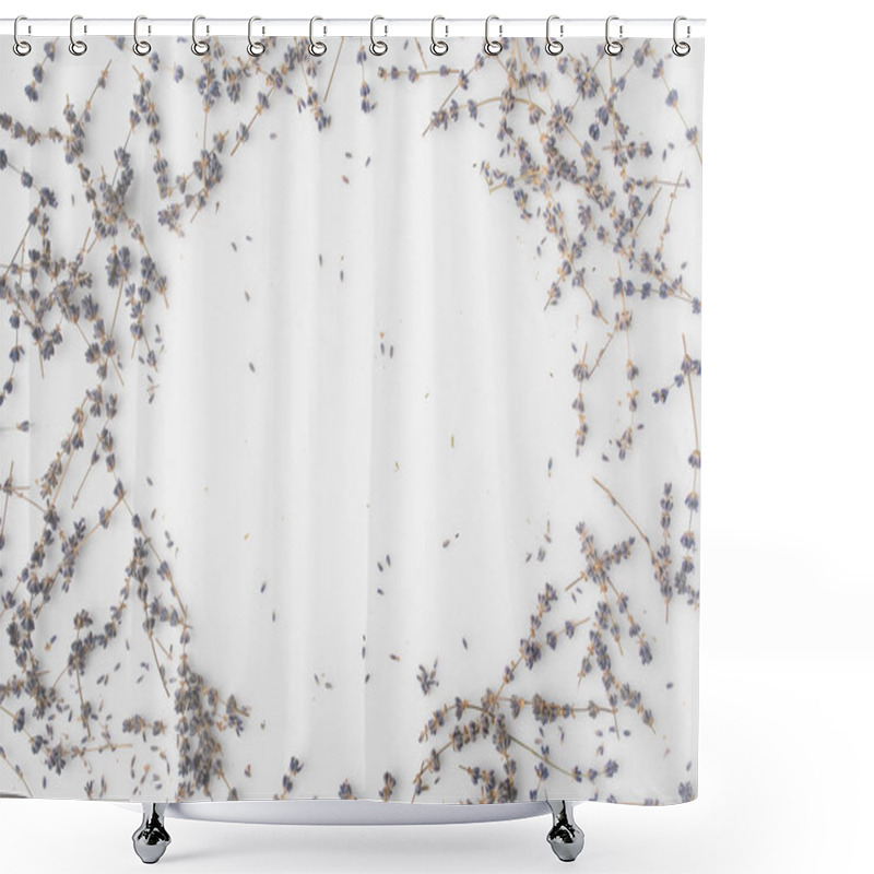 Personality  Round Frame Of Lavender Flowers Shower Curtains