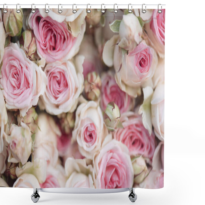 Personality  Bright Pink Roses Background Shower Curtains