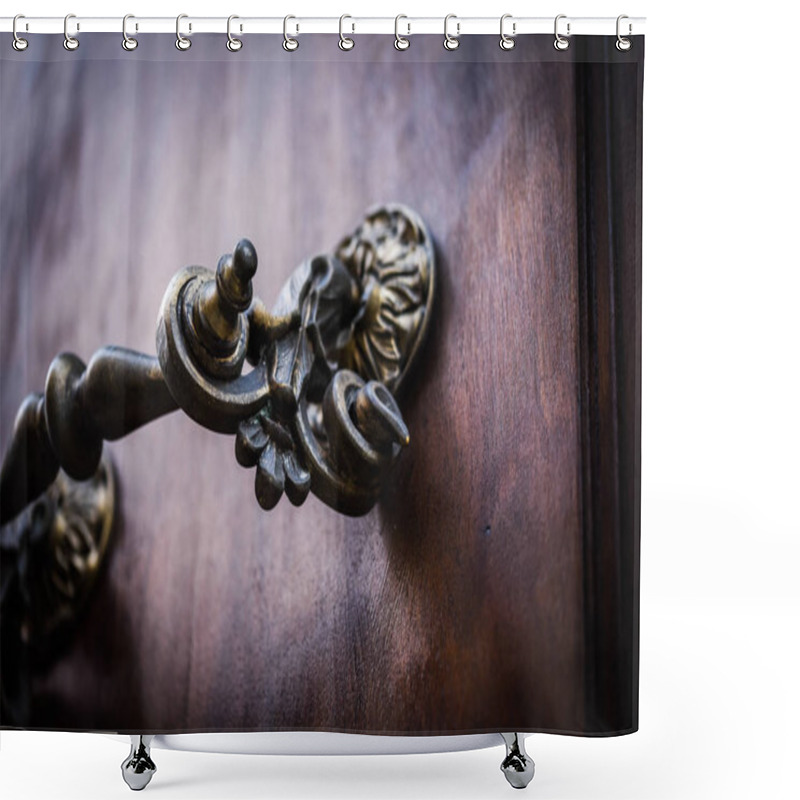 Personality  Ancient Doors Close Up Within The Historical Streets Of Rome Shower Curtains