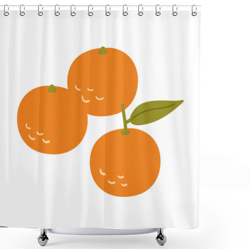 Personality  Simple Vector Tangerine Illustration Shower Curtains