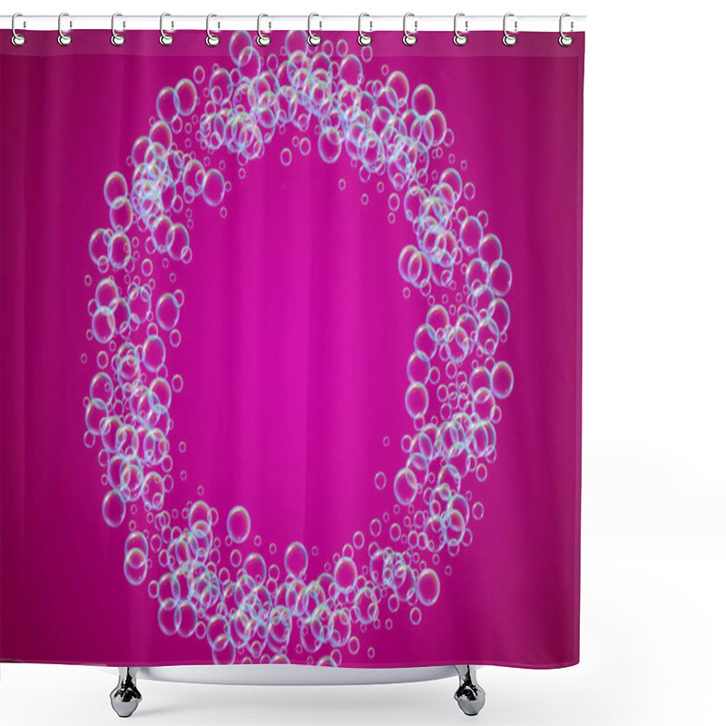 Personality  Cleaning Foam On Gradient Background Shower Curtains