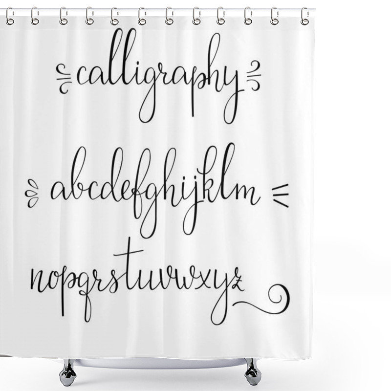 Personality  Calligraphy Cursive Font Shower Curtains