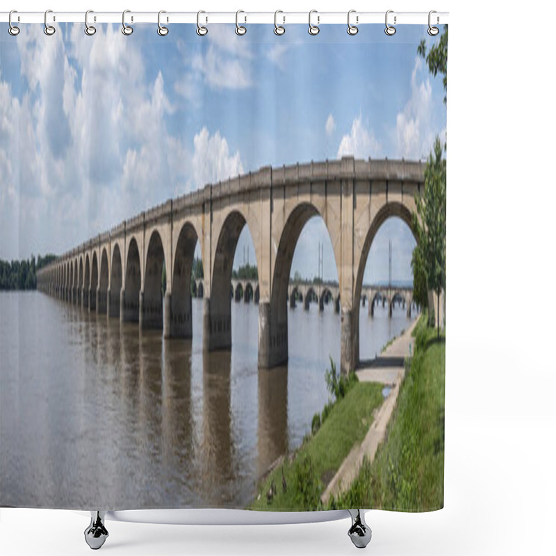 Personality  Stone Arch Bridge Susquehanna River Harrisburg Pennsylvania Shower Curtains