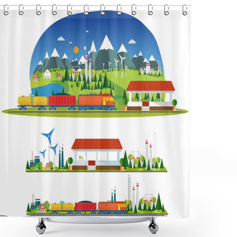 Personality  Train Station And More Transport Shower Curtains