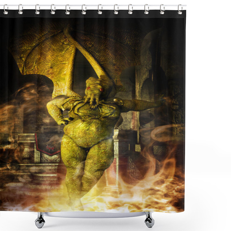 Personality  Cthulhu Fantasy Monster Is Waiting Shower Curtains