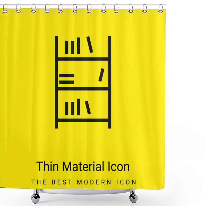 Personality  Book Shelf Minimal Bright Yellow Material Icon Shower Curtains