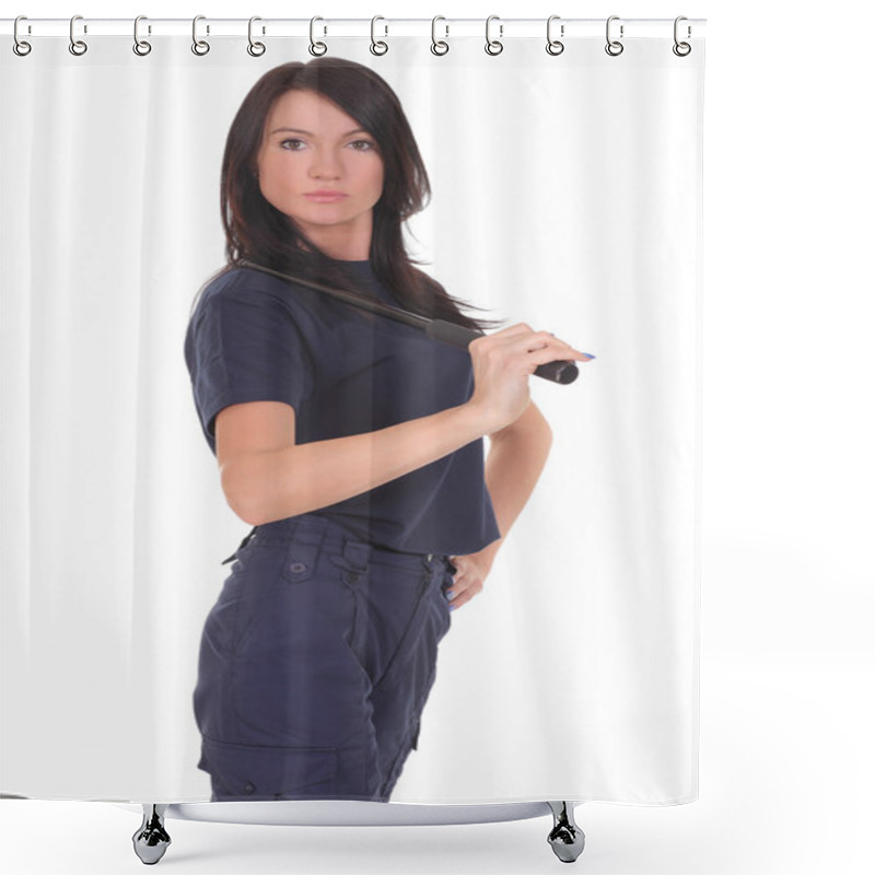 Personality  Female Police Shower Curtains