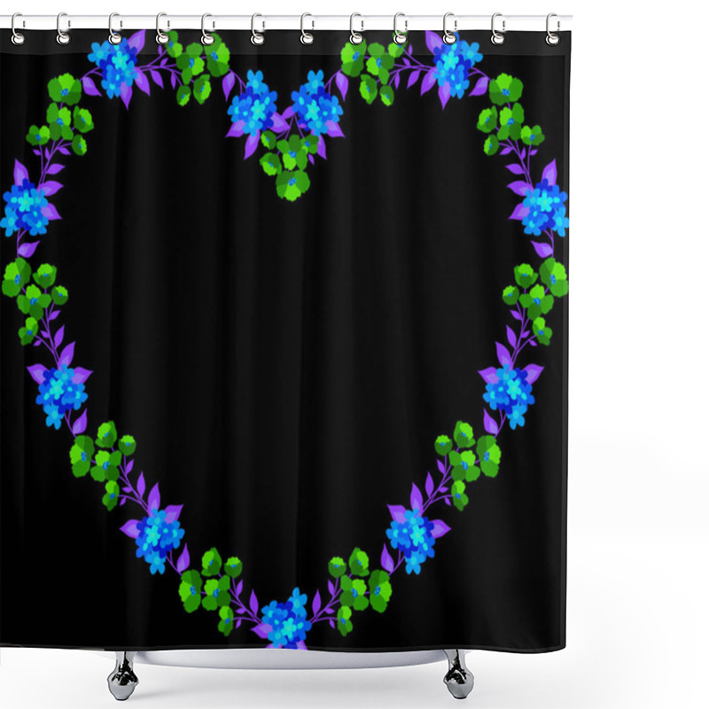 Personality  Minimalist Floral Heart Frame  Shower Curtains