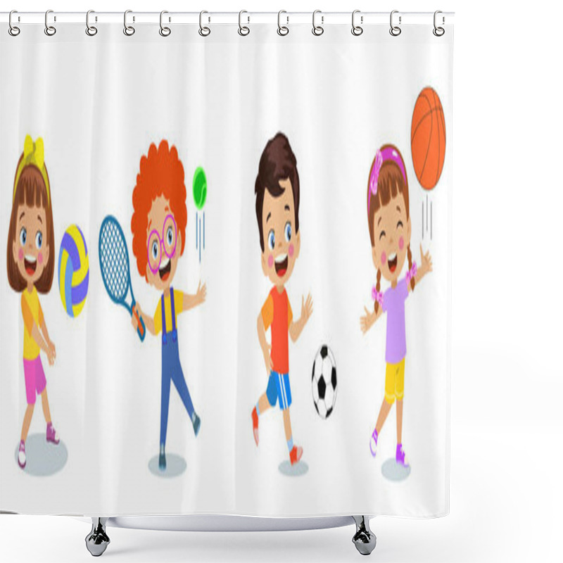 Personality  Happy Kids Making Various Sport Shower Curtains