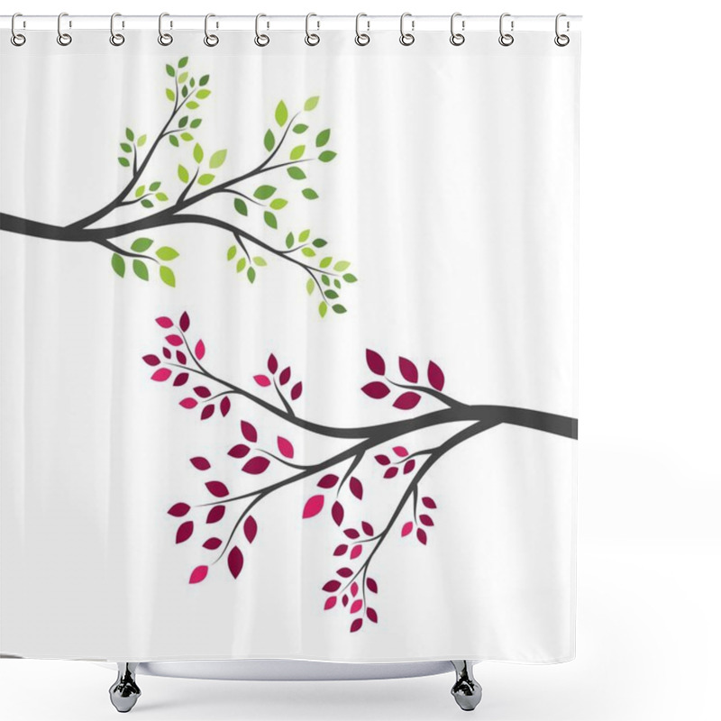 Personality  Tree Branch Vector Ilustration Design Template Shower Curtains