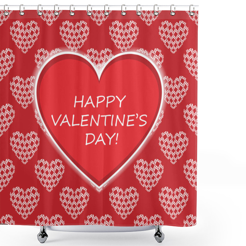 Personality  Vector Card With Congratulations For Valentine's Day. Shower Curtains