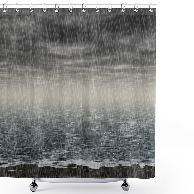 Personality  Abstract Rainy Landscape Generated Hires Background Shower Curtains