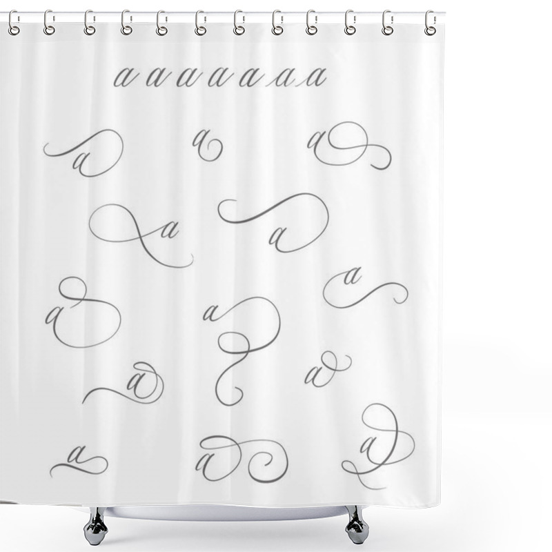 Personality  Hand Drawn Vector Letter A.  Ink Illustration. Modern Brush Call Shower Curtains