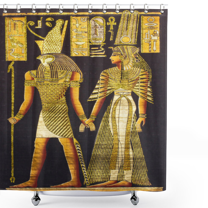 Personality  Black Egyptian Papyrus Shower Curtains