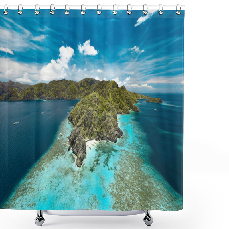 Personality  Spectacular Landscape Of Coron Island In Philippines Shower Curtains