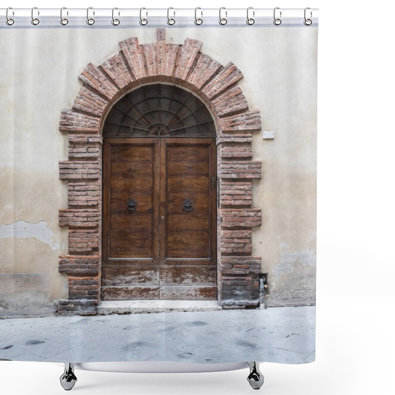 Personality  Massive Wooden Doors Typical Of Southern Italy Shower Curtains