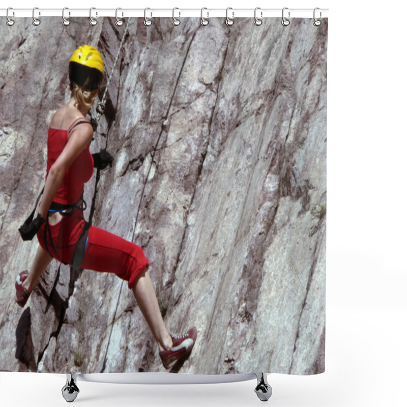 Personality  The Girl Climbing In Rock Shower Curtains