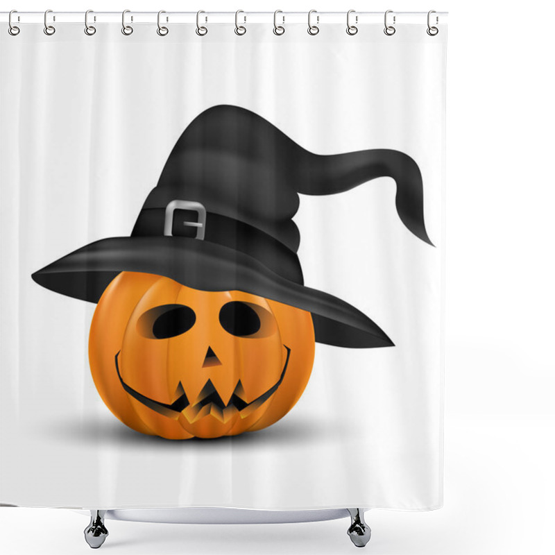 Personality  Halloween Pumpkin Realistic With Heat Shower Curtains