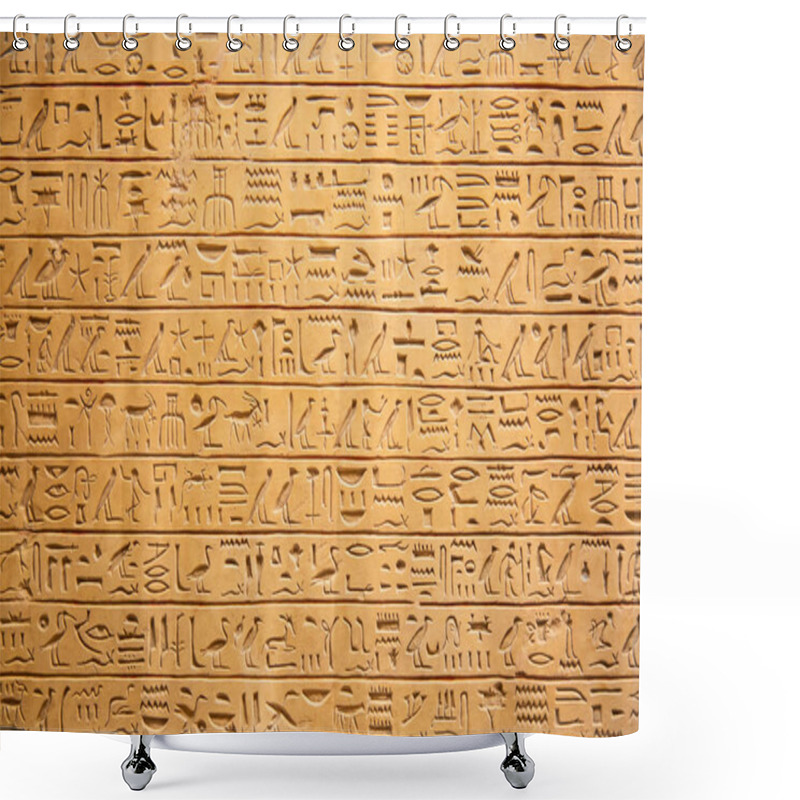 Personality  Egyptian Hieroglyphs On The Wall Shower Curtains