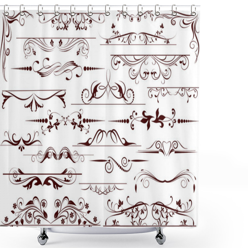 Personality  Set Of Decorative Elements For Editable And Design Shower Curtains