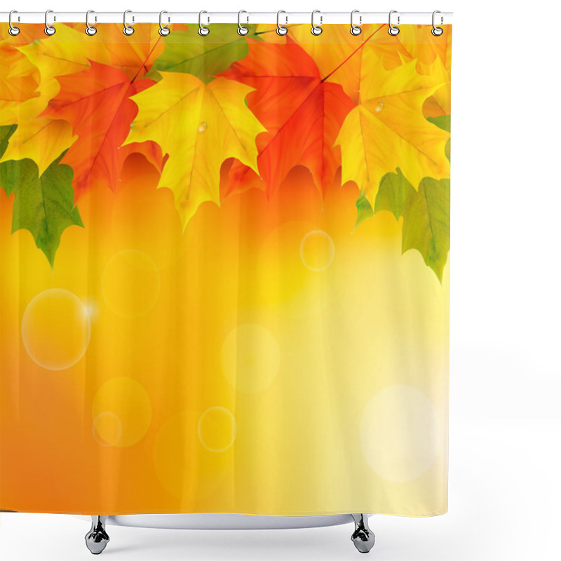 Personality  Autumn Background With Leaves Shower Curtains