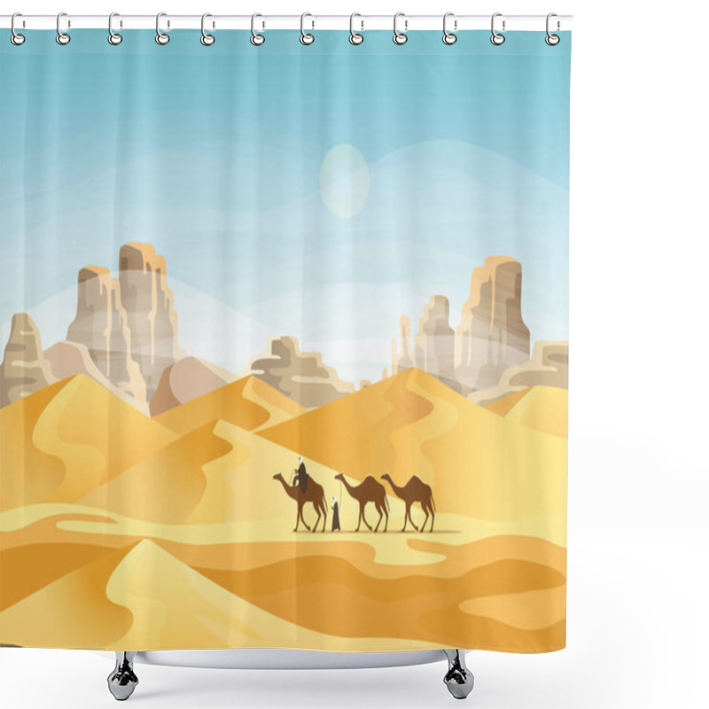 Personality  Desert With Convoy Or Camel Caravan Shower Curtains