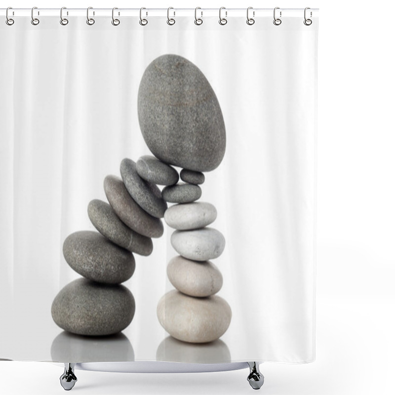 Personality  Balanced Stack Of Stones Shower Curtains