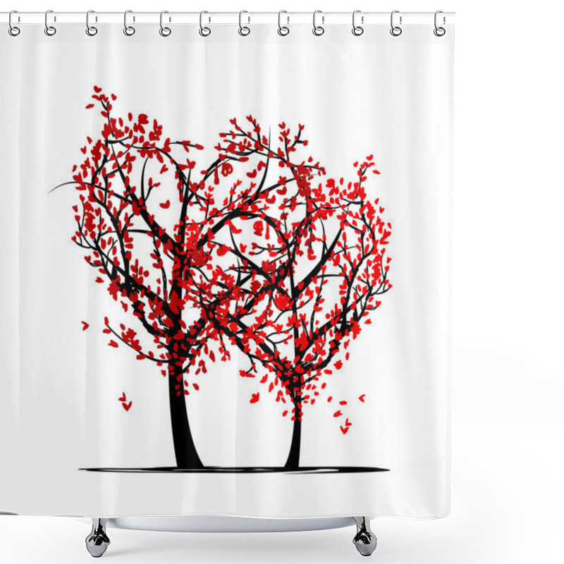 Personality  Trees Of Love For Your Design Shower Curtains