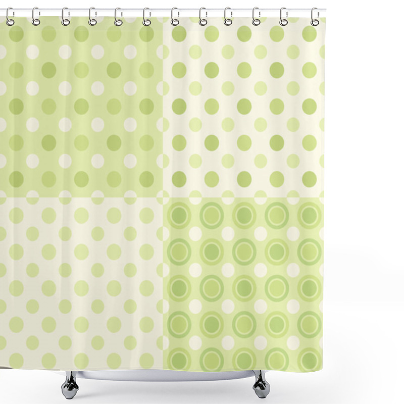 Personality  Seamless Polka Dot Patterns Shower Curtains